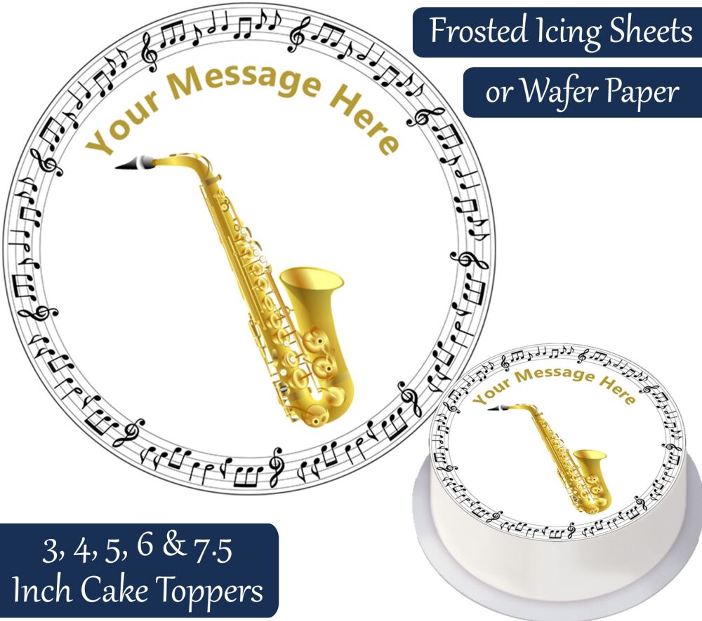 Saxophone Instrument Personalised Cake Topper