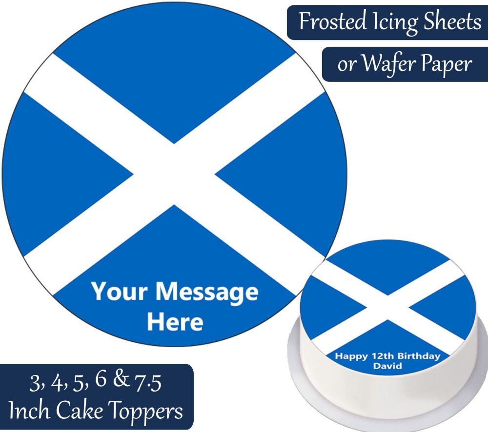 Scotland Flag Personalised Cake Topper