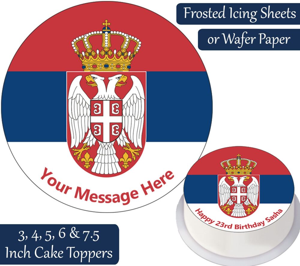 Serbia Flag Personalised Cake Topper