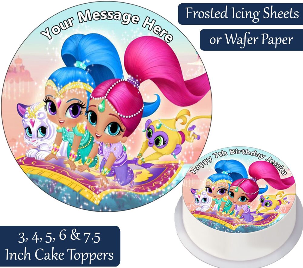 Shimmer and Shine Gang Personalised Cake Topper