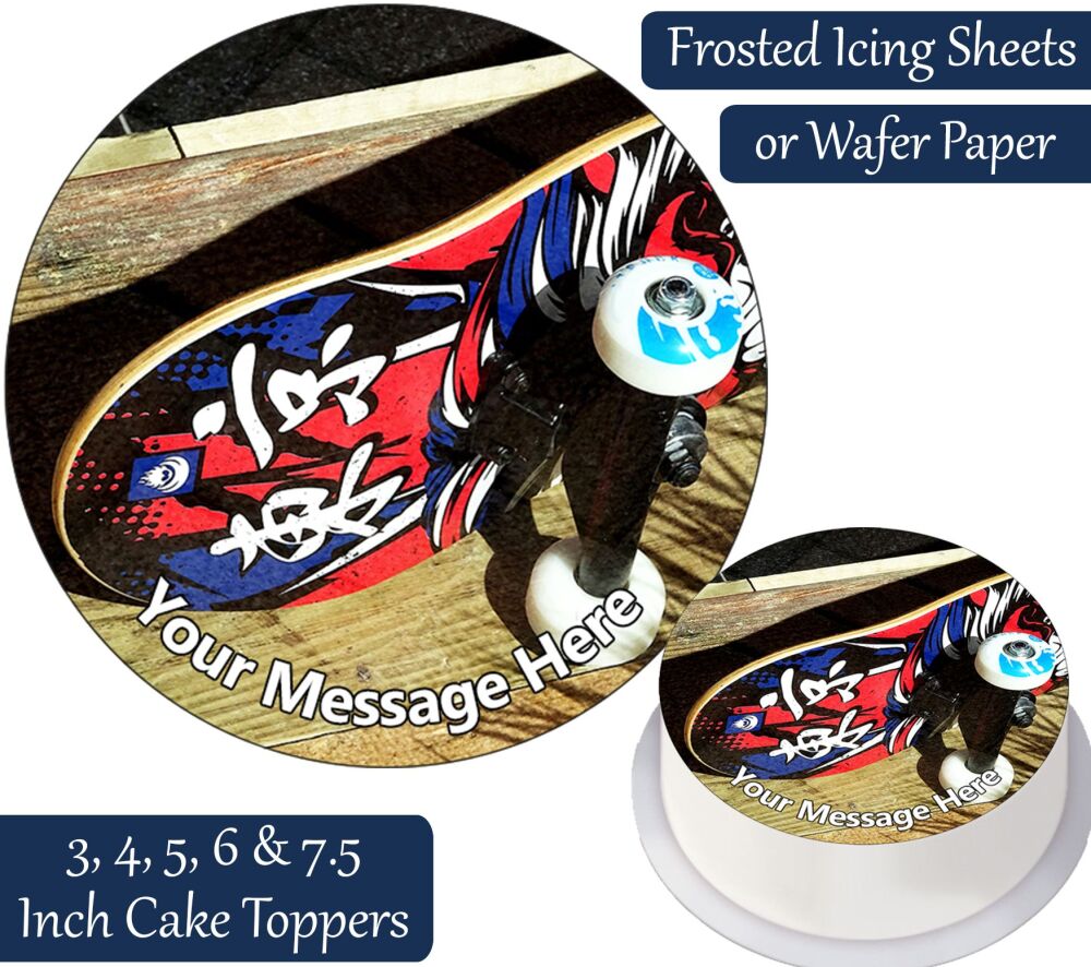 Skateboard Personalised Cake Topper