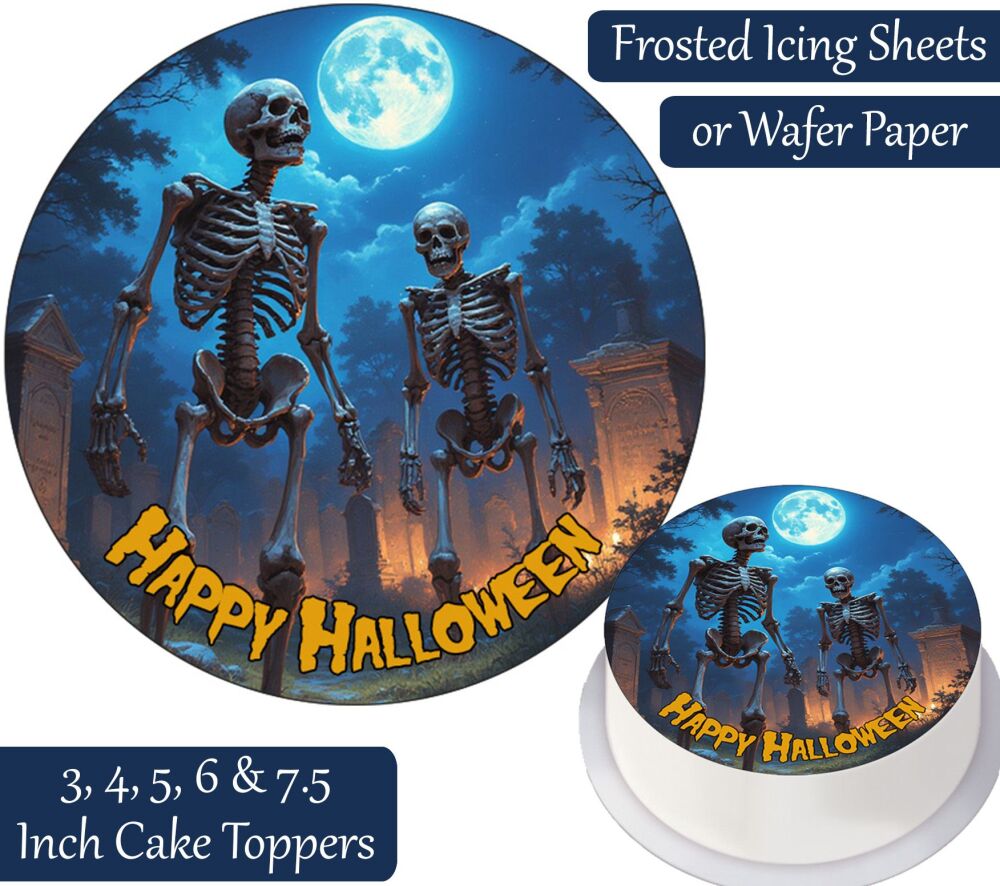Skeleton Graveyard Personalised Cake Topper
