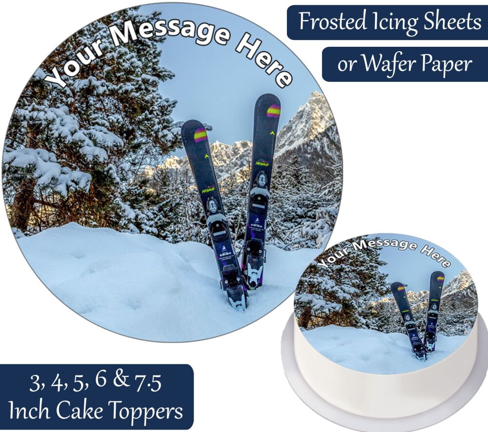 Skiing Personalised Cake Topper