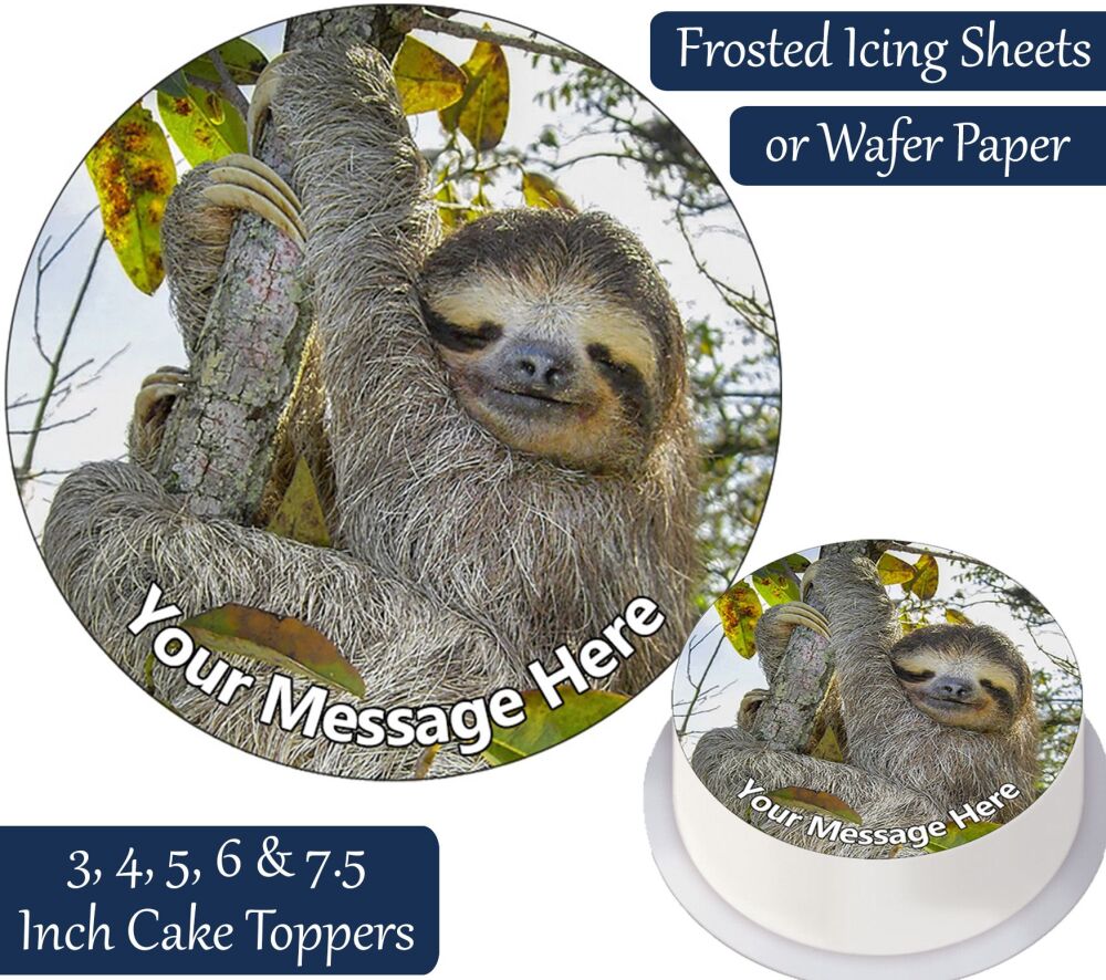 Sloth Personalised Cake Topper