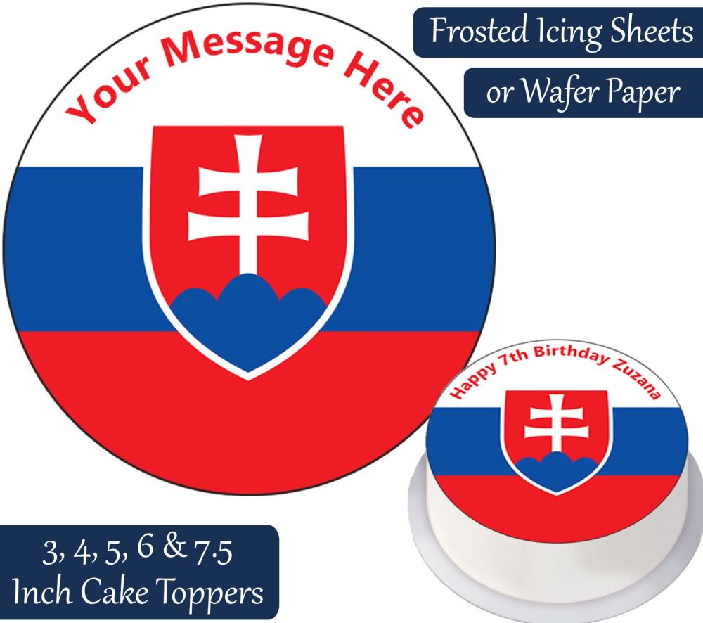 Slovakia Flag Personalised Cake Topper