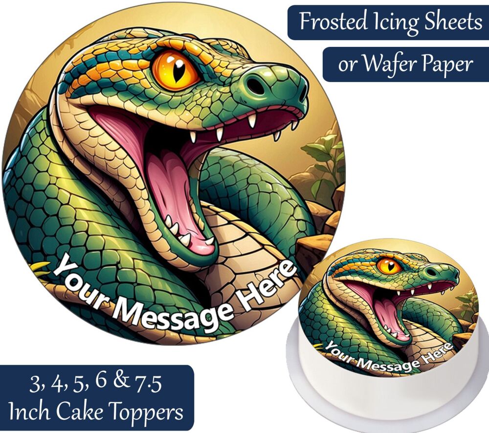 Snake Cartoon Personalised Cake Topper