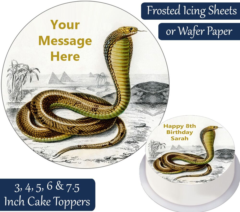 Snake Cobra Personalised Cake Topper