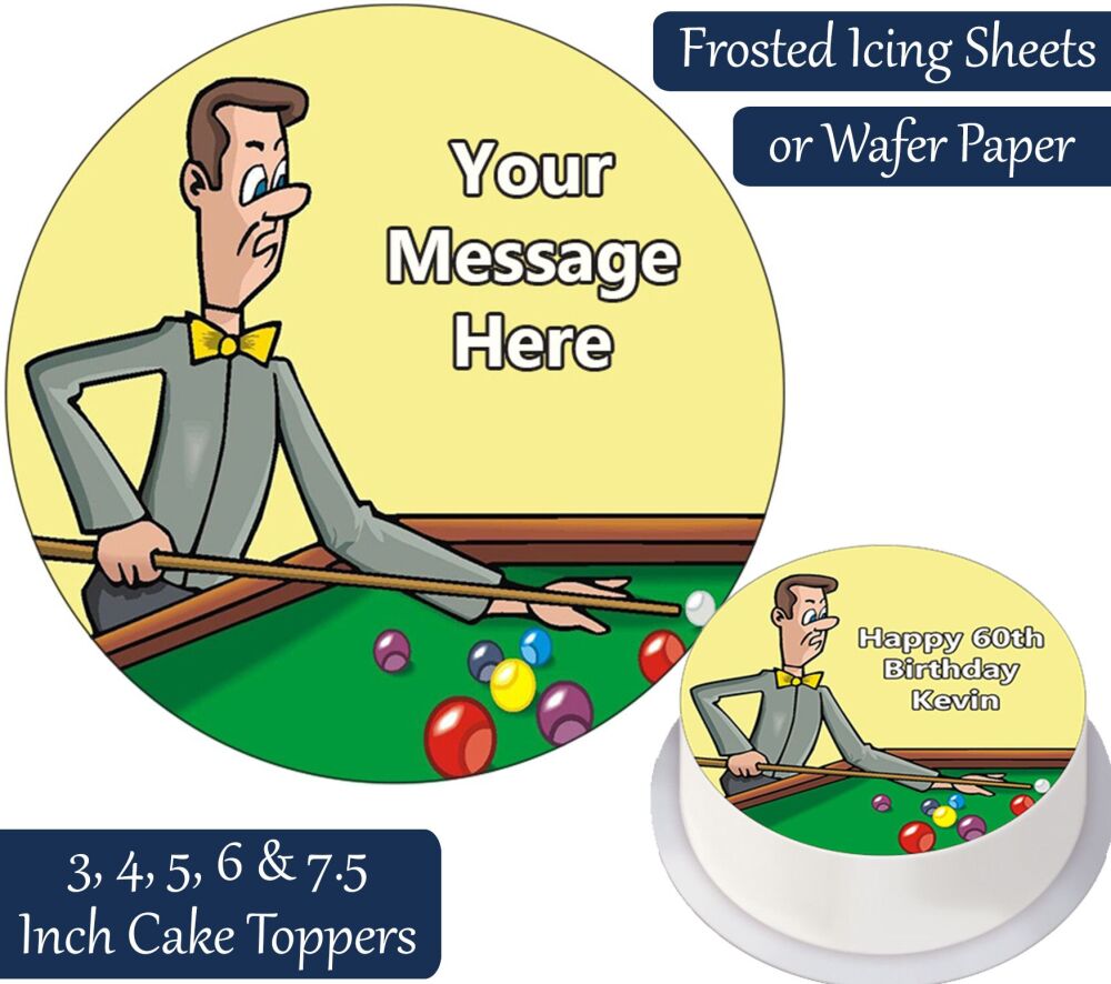 Snooker Personalised Cake Topper