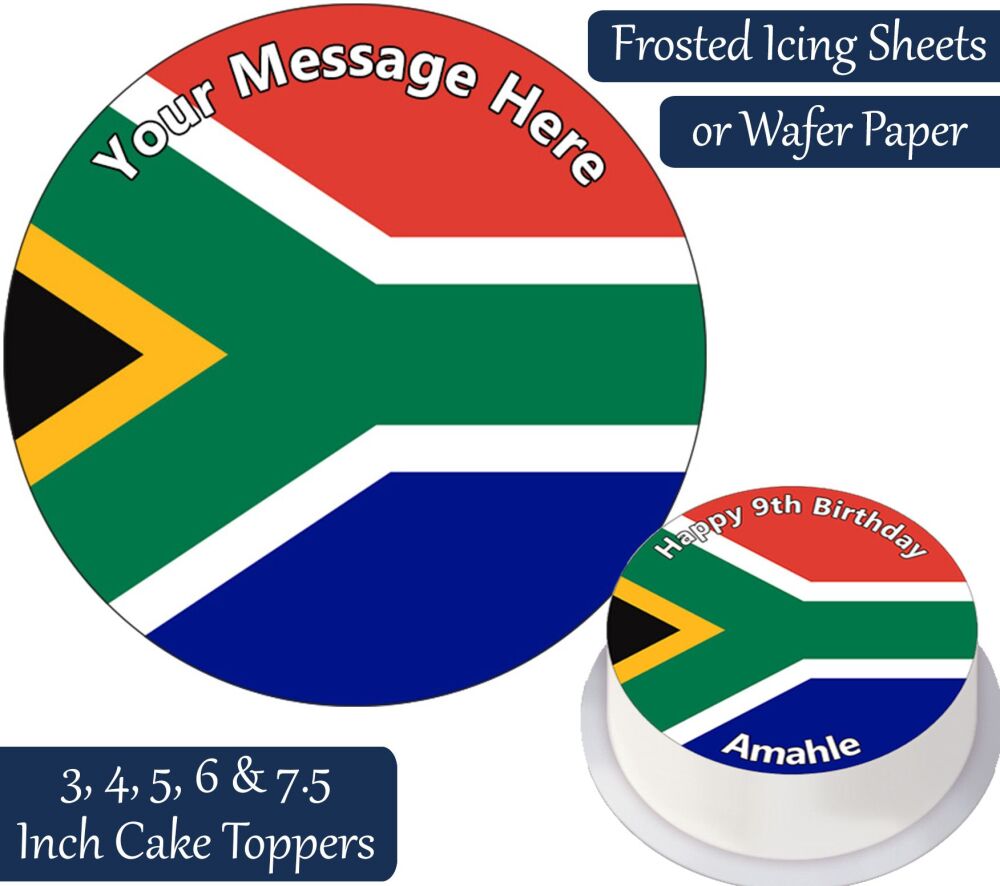 South Africa Flag Personalised Cake Topper