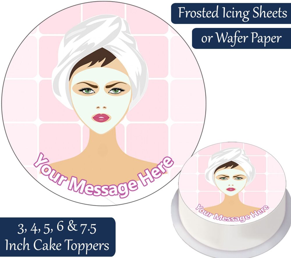 Spa Day Beauty Pamper Personalised Cake Topper