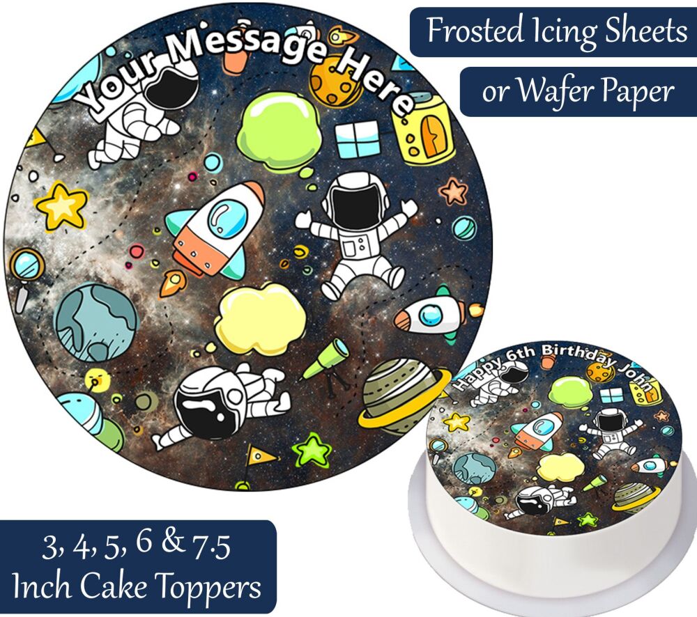 Space Personalised Cake Topper