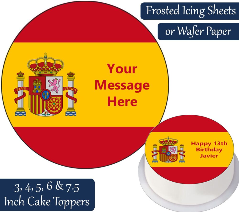 Spain Flag Personalised Cake Topper