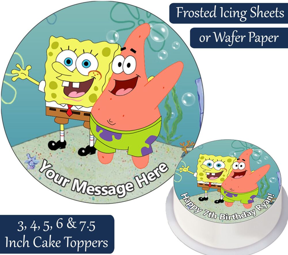 Spongebob & Patrick Personalised Cake Topper
