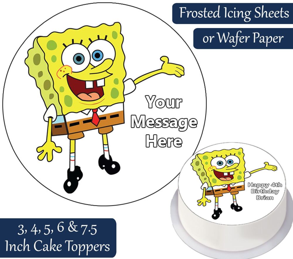 Spongebob Squarepants Plain Personalised Cake Topper