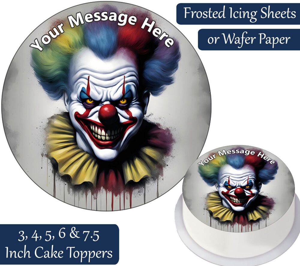 Spooky Clown Personalised Cake Topper