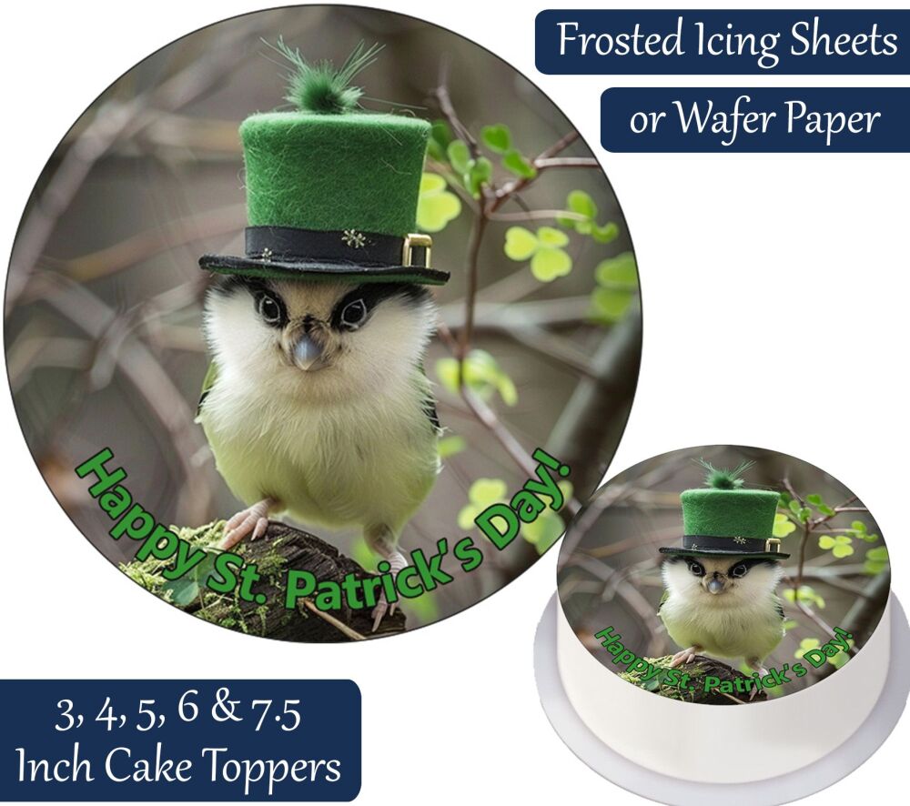 St Patrick's Day Bird Personalised Cake Topper