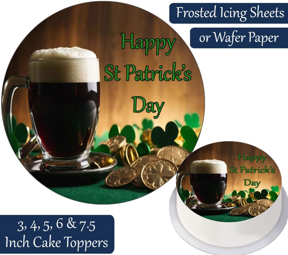 St Patrick's Day Drink Personalised Cake Topper