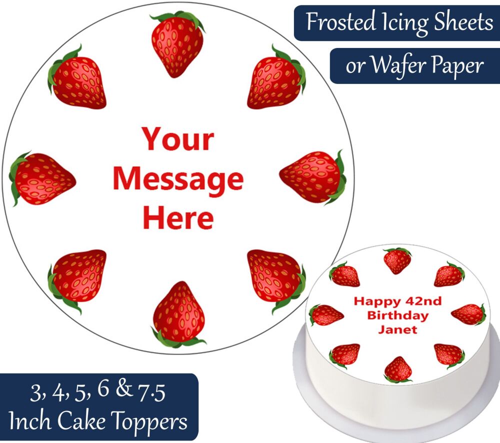 Strawberry Cake Personalised Cake Topper