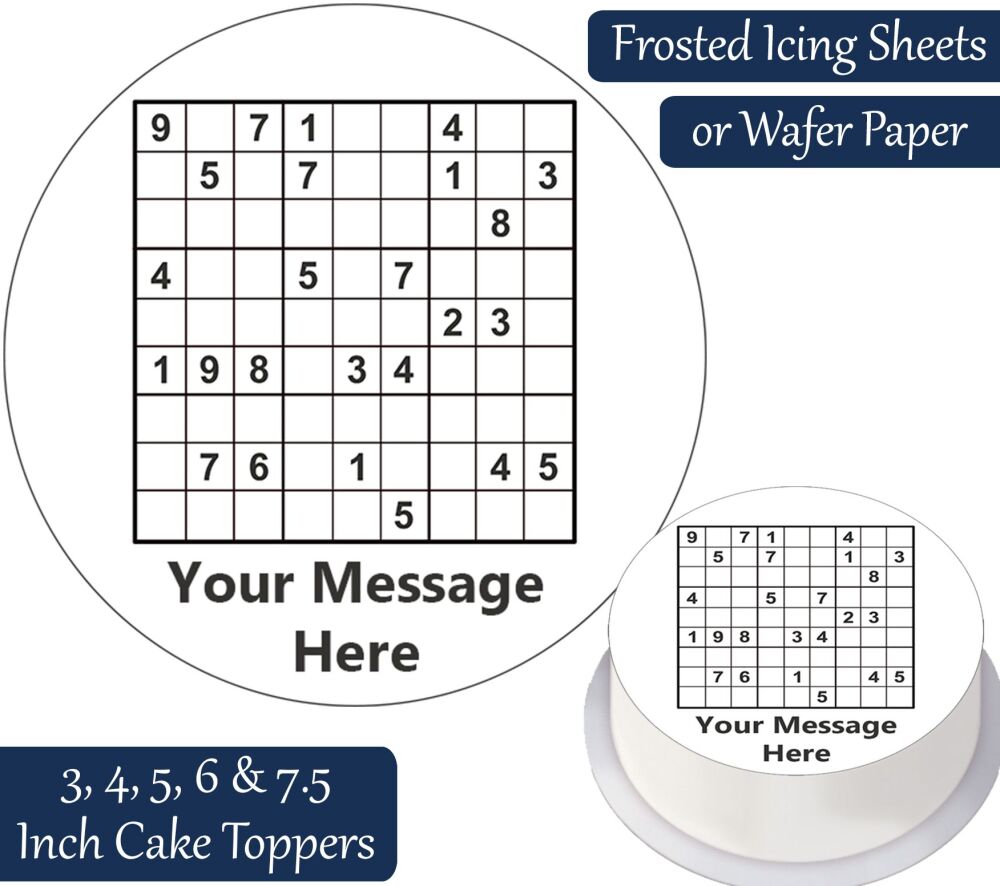 Sudoku Personalised Cake Topper