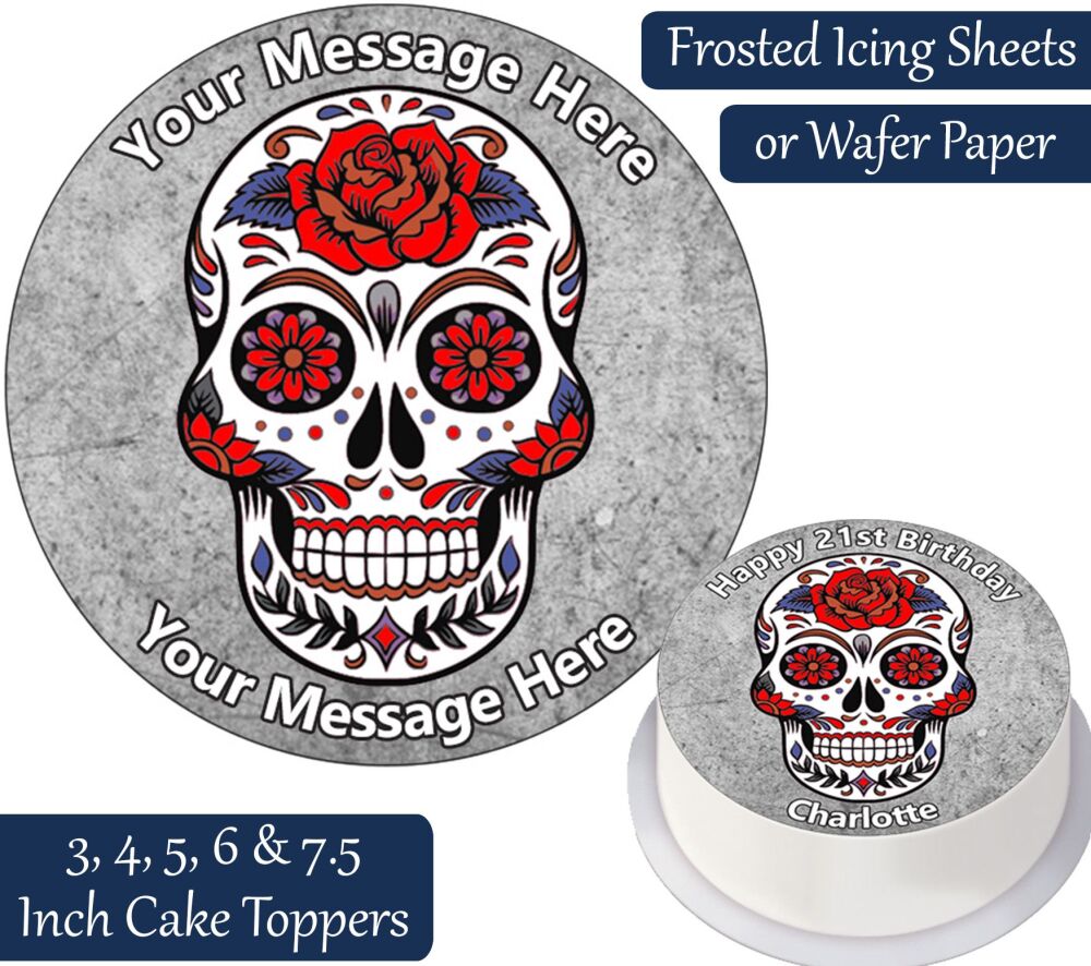 Sugar Skull Personalised Cake Topper
