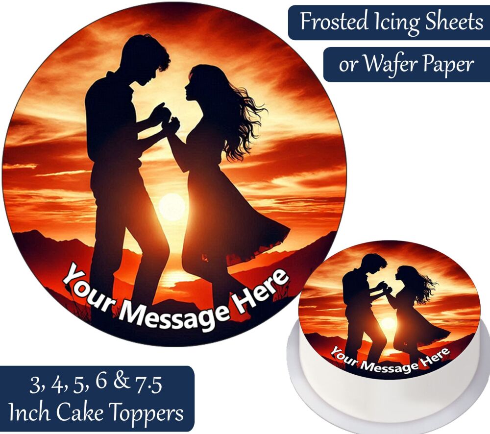 Sunset Couple Personalised Cake Topper