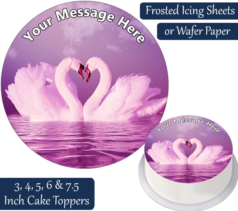 Swan Couple Personalised Cake Topper