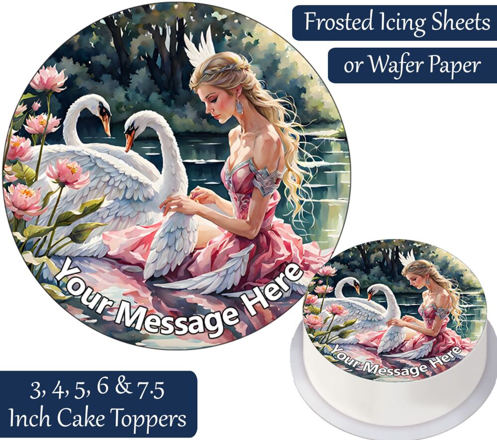 Swan Princess Personalised Cake Topper