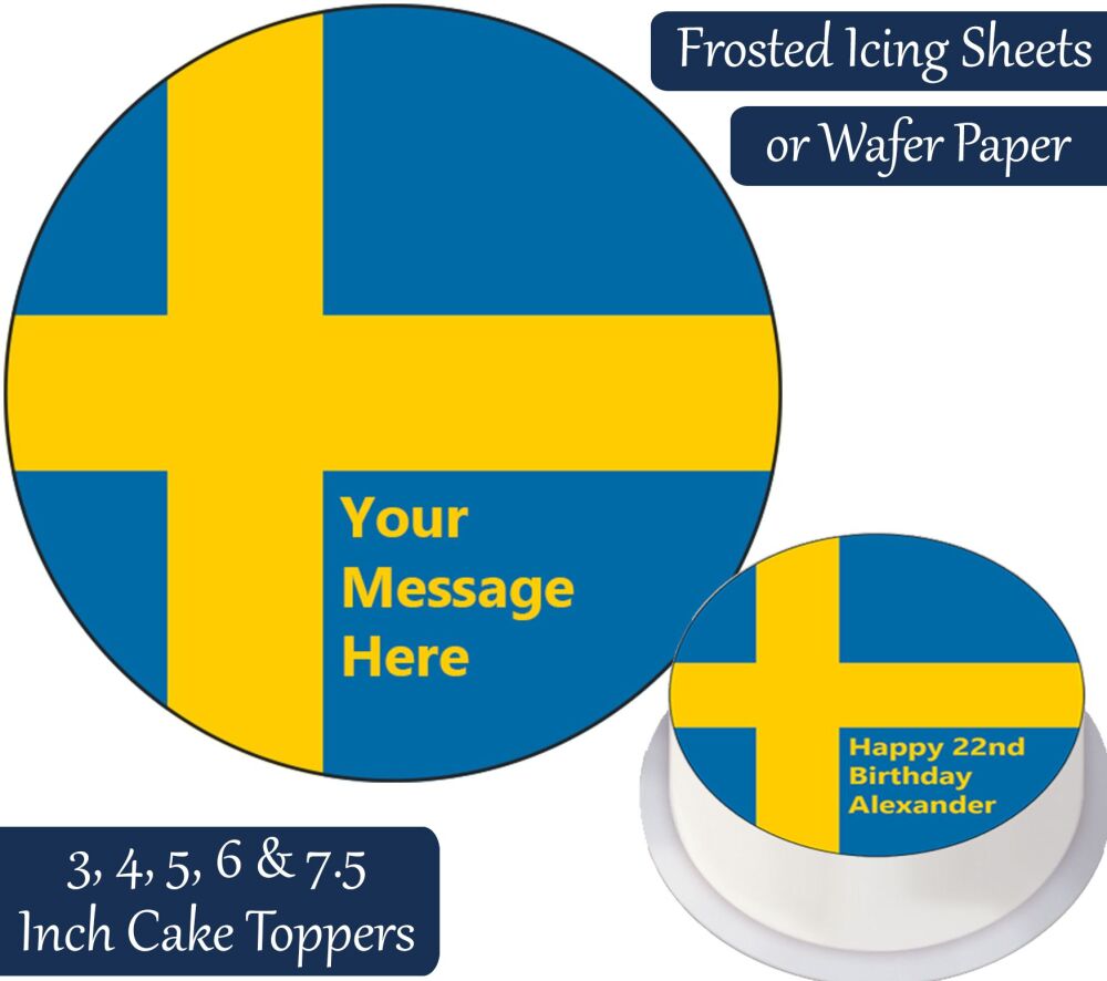 Sweden Flag Personalised Cake Topper