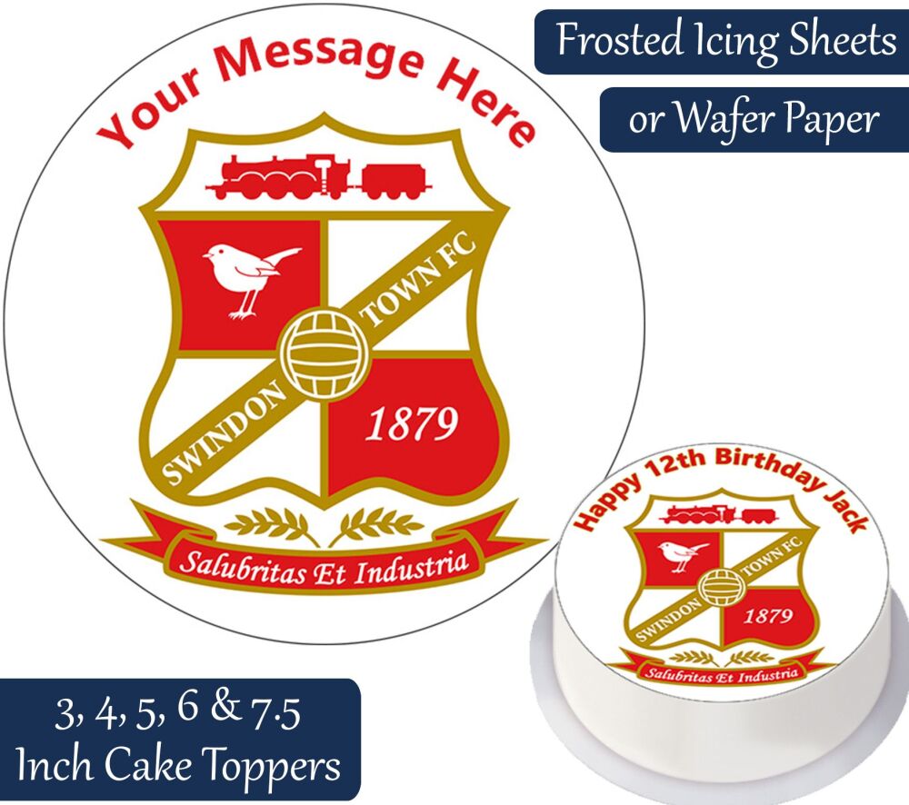 Swindon Town Football Personalised Cake Topper