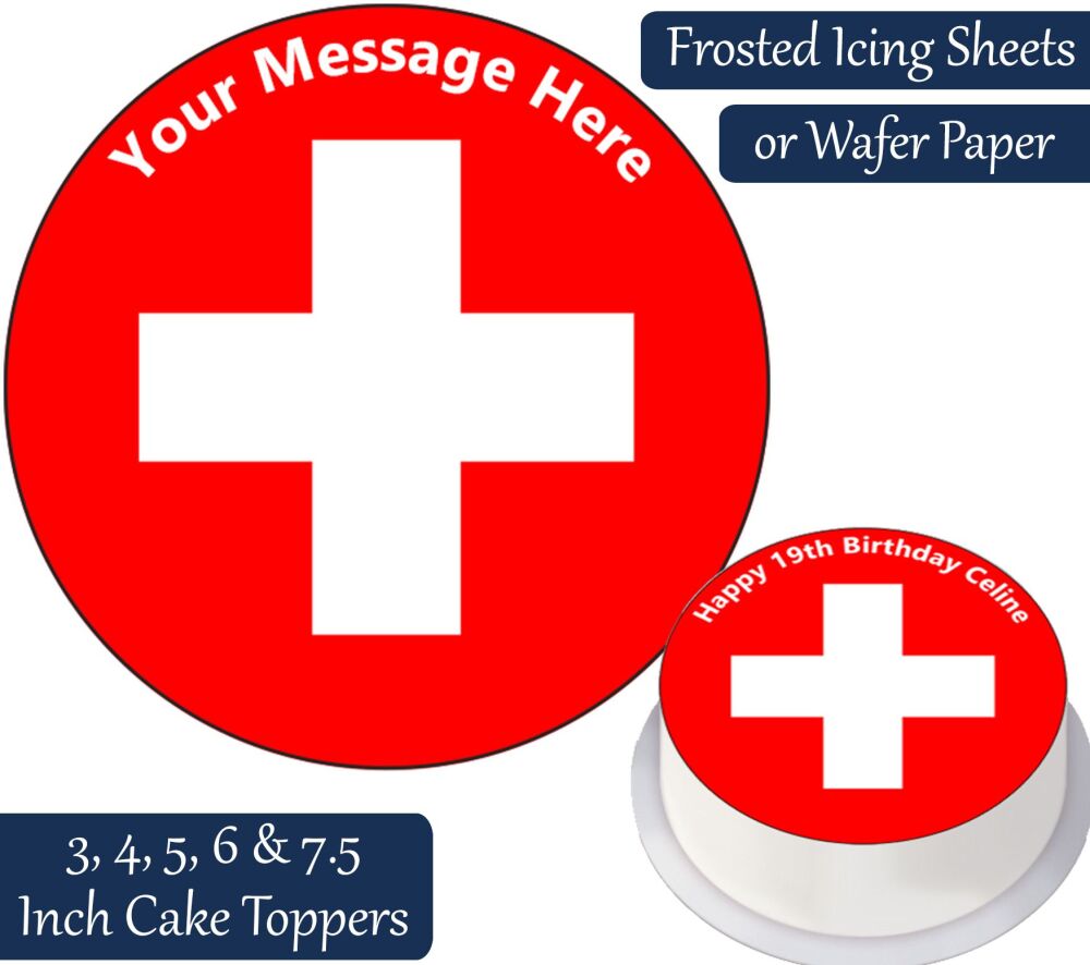 Switzerland Flag Personalised Cake Topper