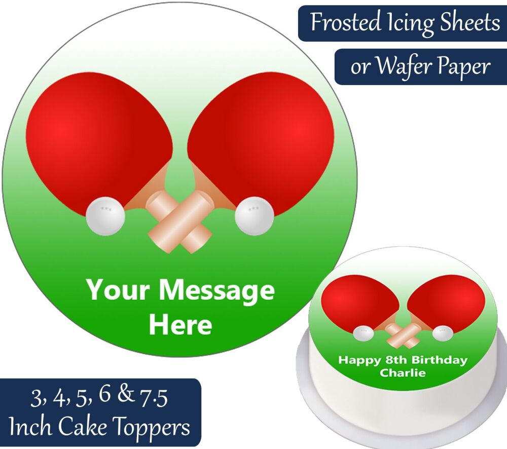 Table Tennis Personalised Cake Topper