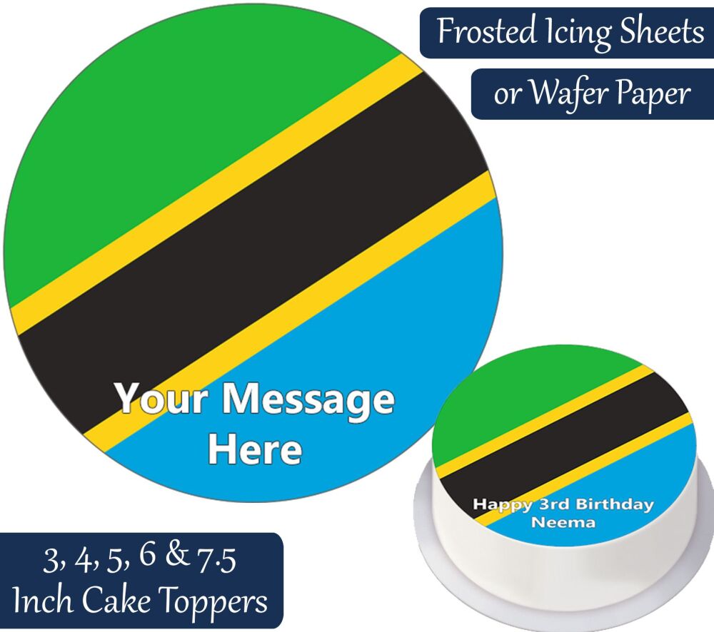 Tanzania Flag Personalised Cake Topper