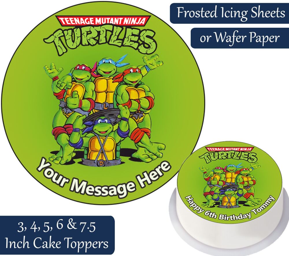 Teenage Mutant Ninja Turtles Retro Personalised Cake Topper