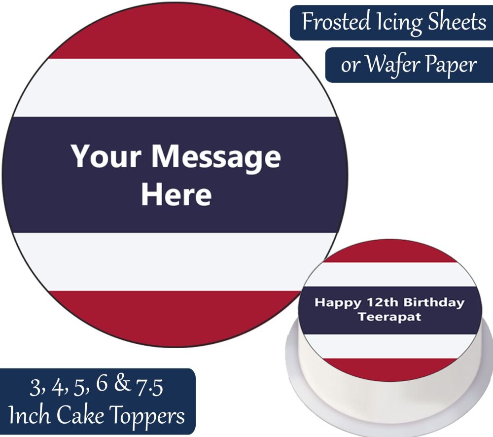 Thailand Flag Personalised Cake Topper