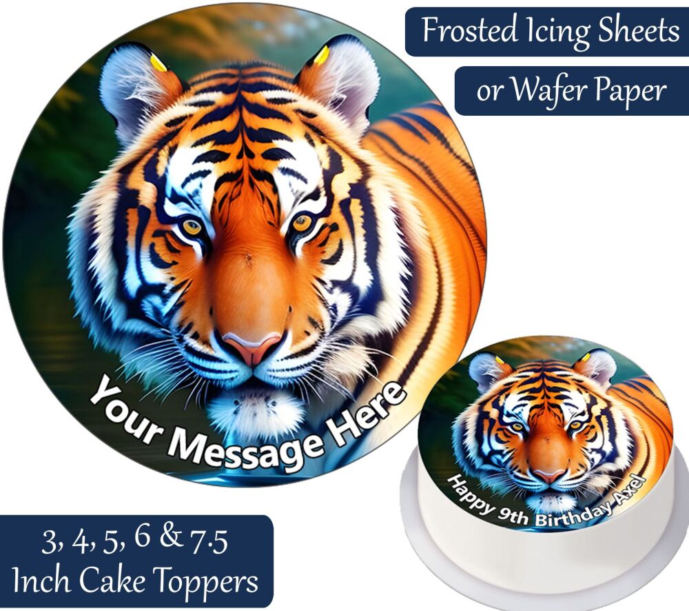 Tiger Cartoon Personalised Cake Topper