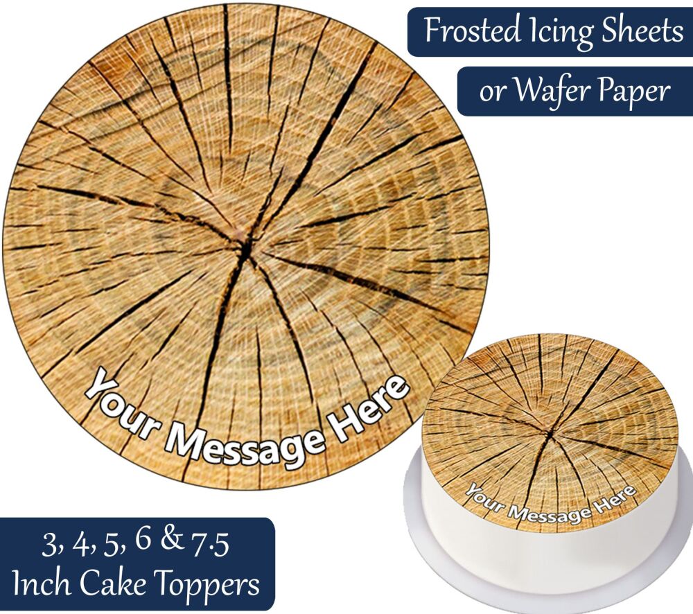 Tree Stump Personalised Cake Topper