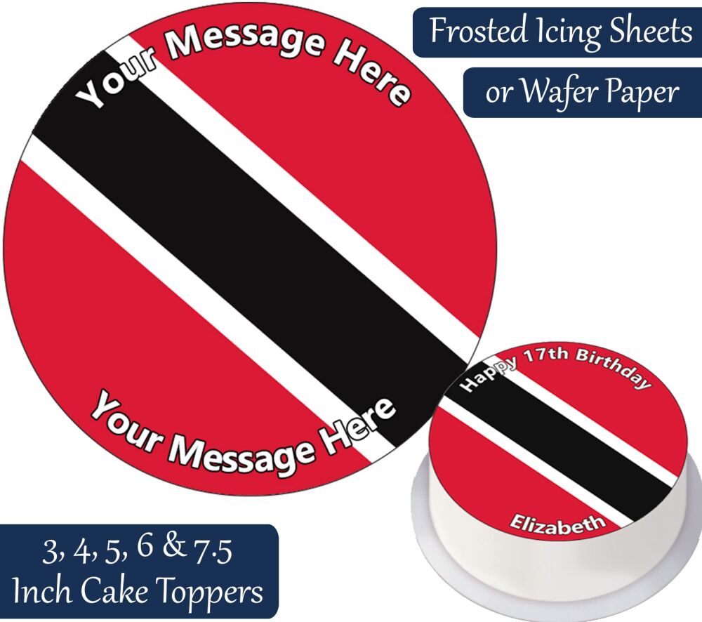 Trinidad & Tobago Flag Personalised Cake Topper