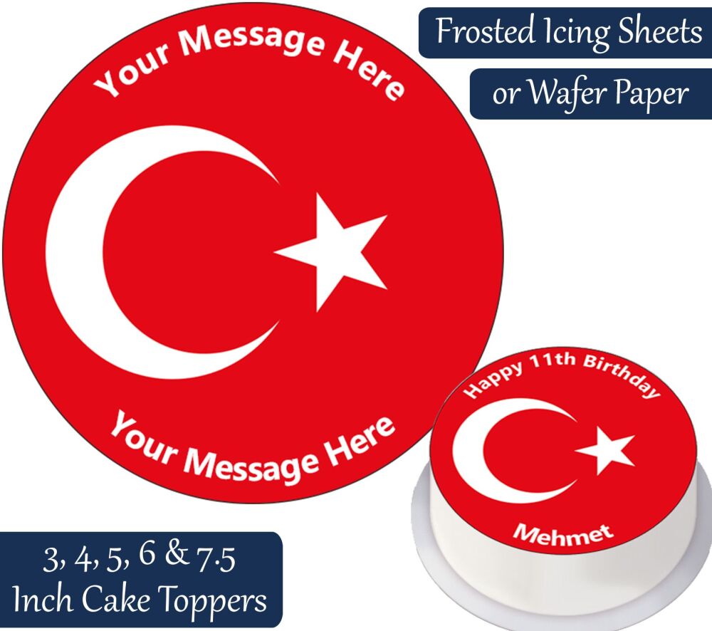 Turkey Flag Personalised Cake Topper