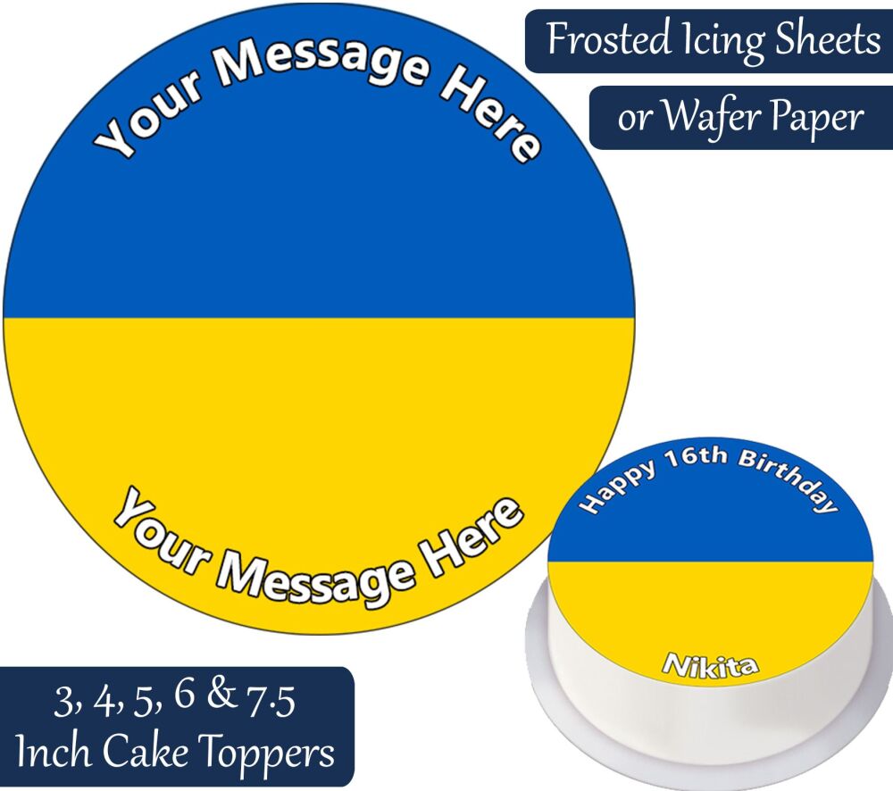 Ukraine Flag Personalised Cake Topper