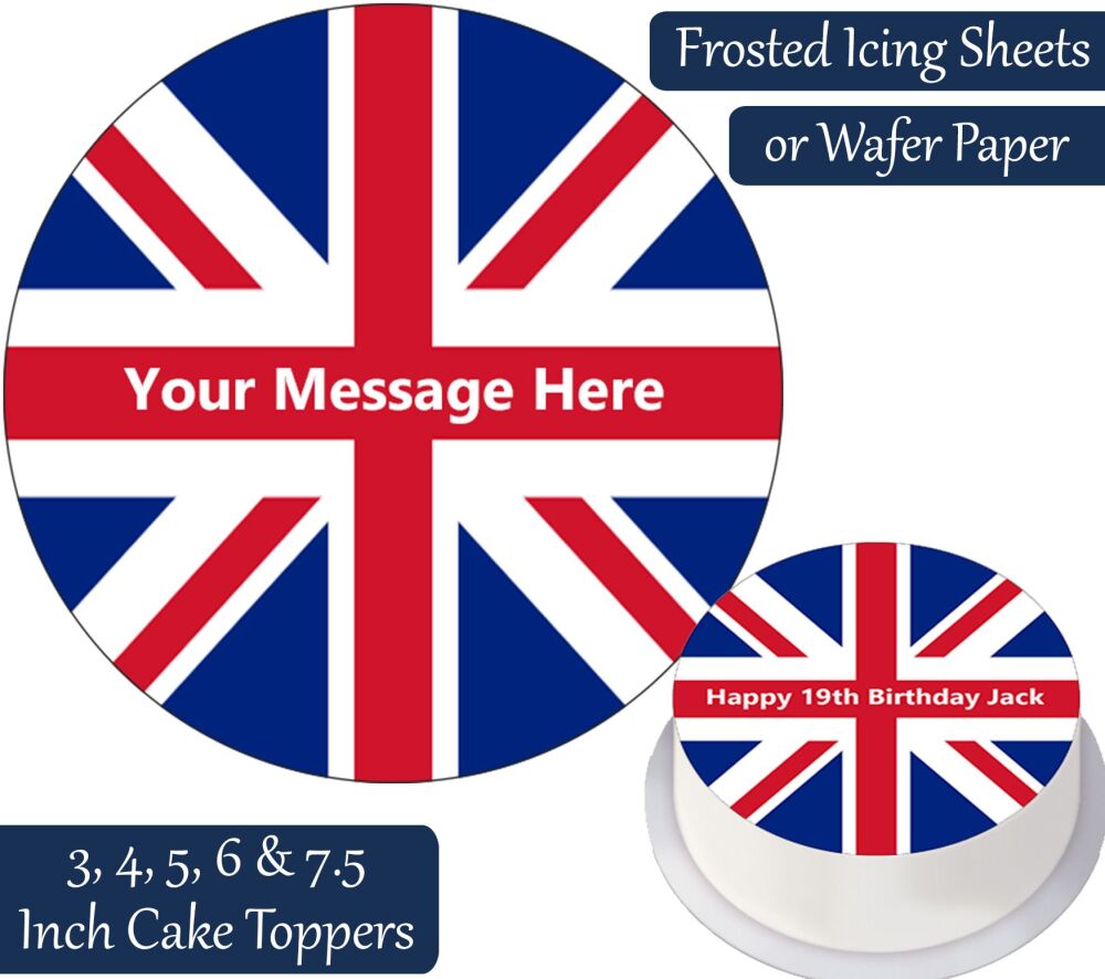 Union Jack Flag Personalised Cake Topper