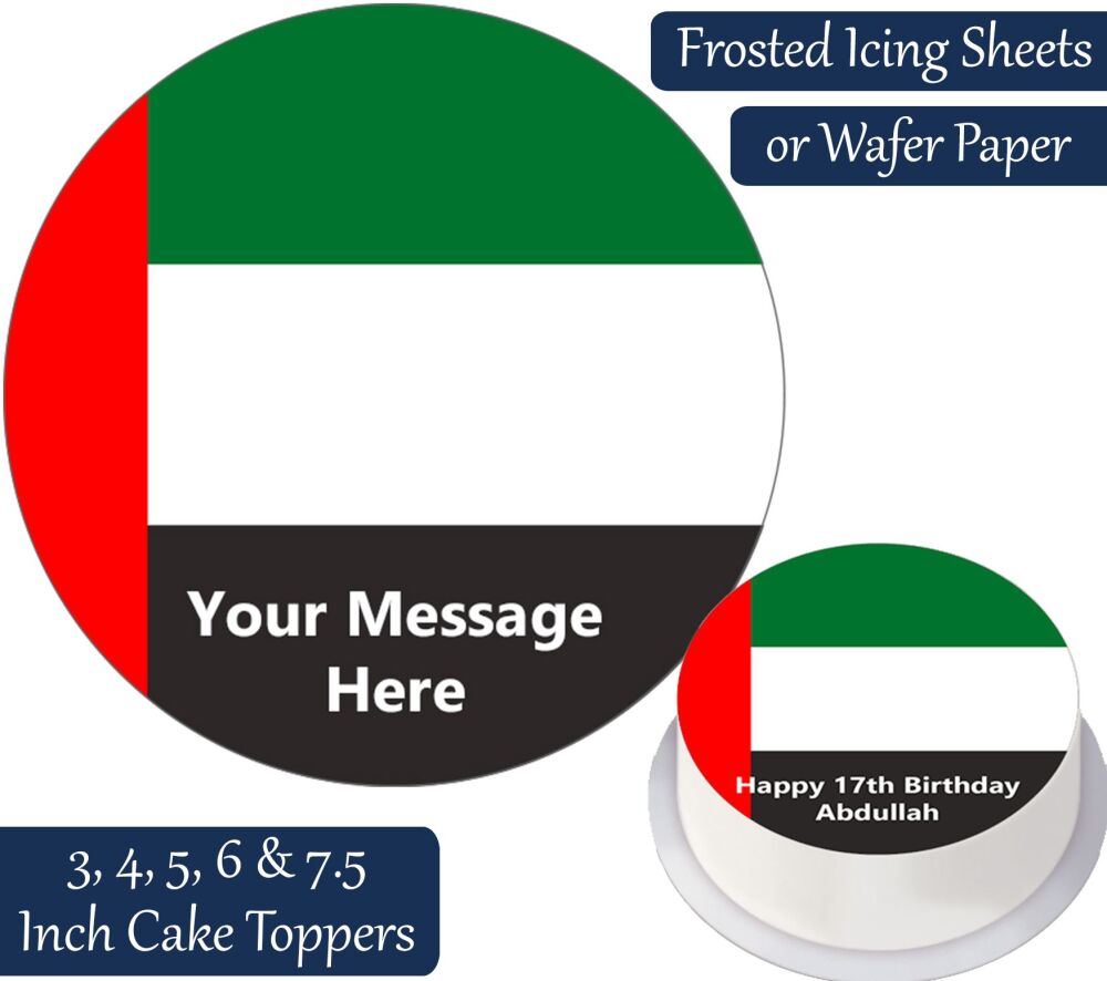 United Arab Emirates Flag Personalised Cake Topper