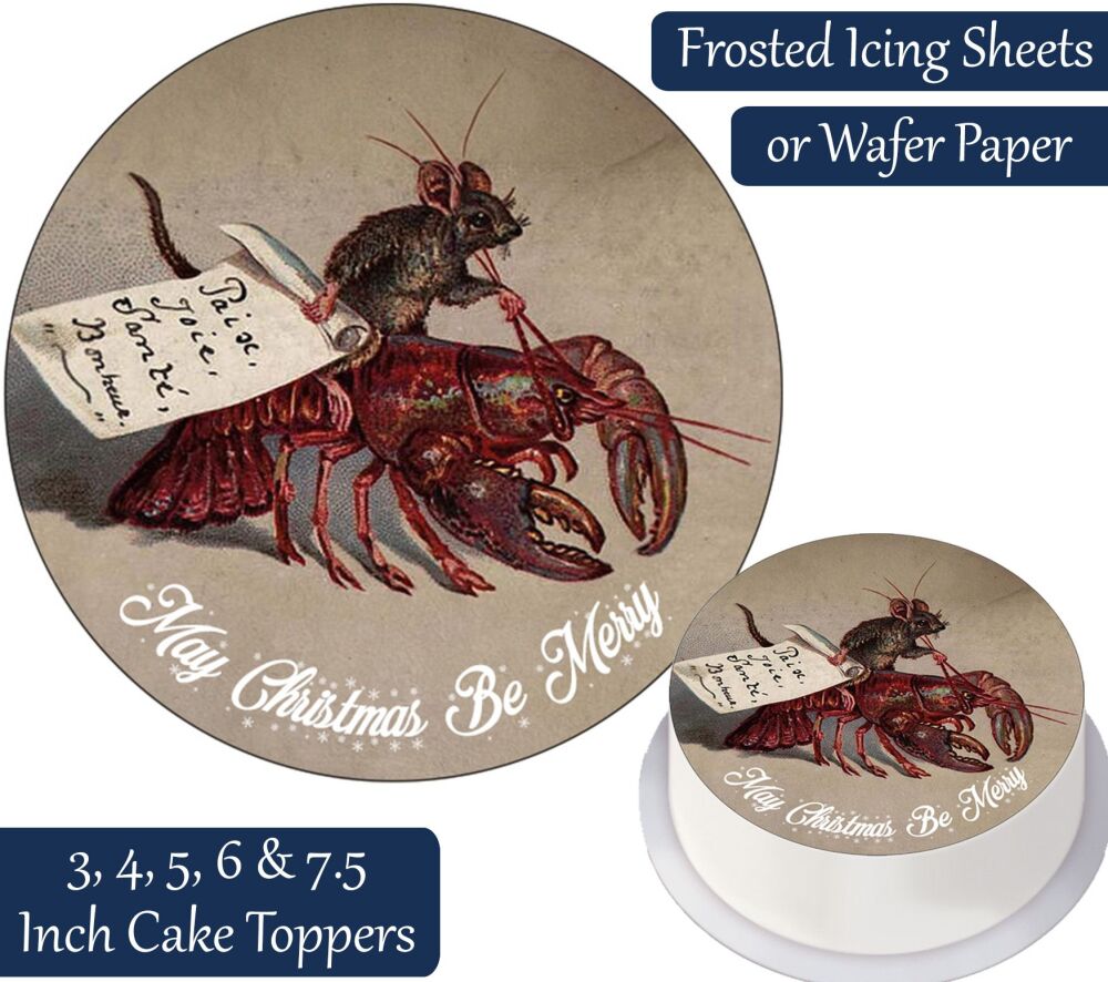 Victorian Christmas Lobster Personalised Cake Topper