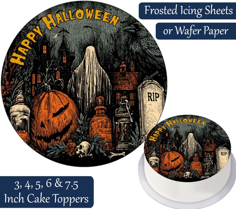 Vintage Halloween Personalised Cake Topper