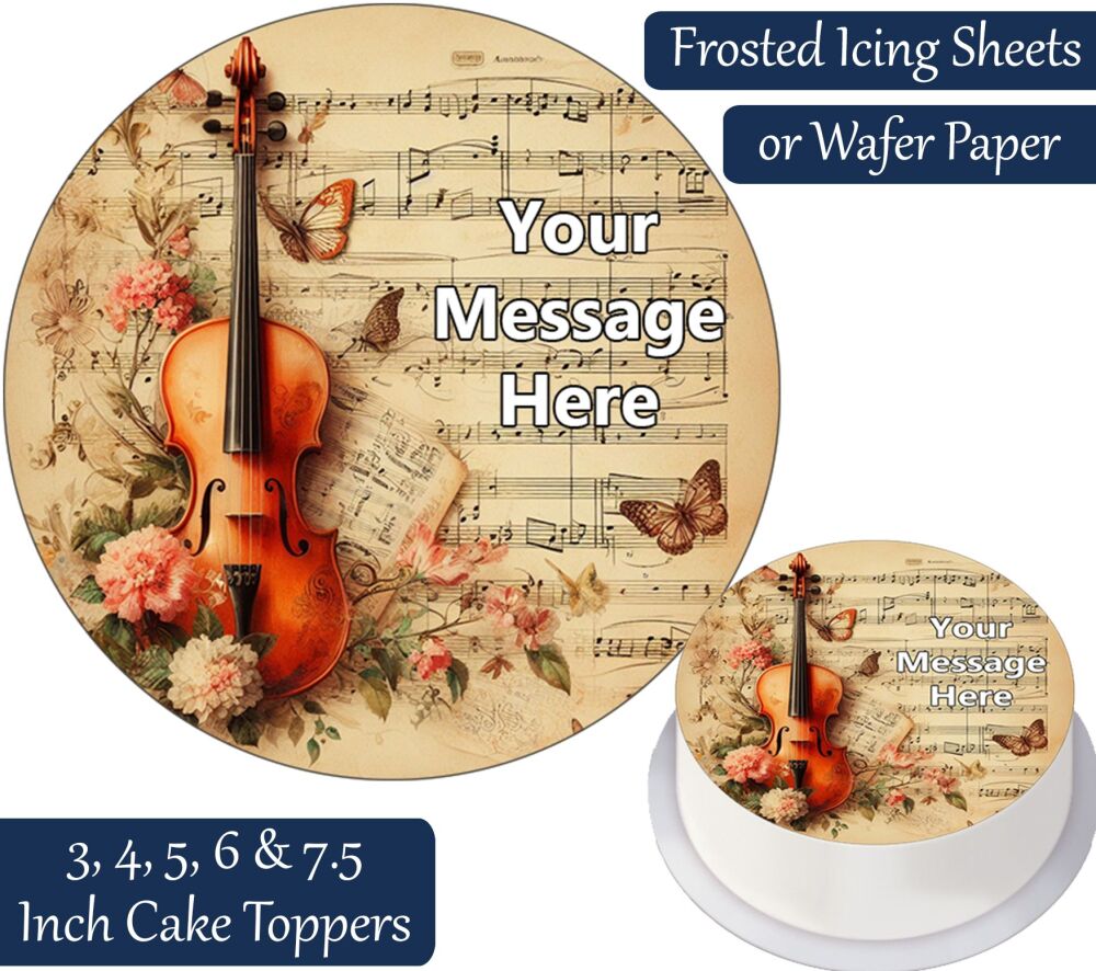 Vintage Music Personalised Cake Topper