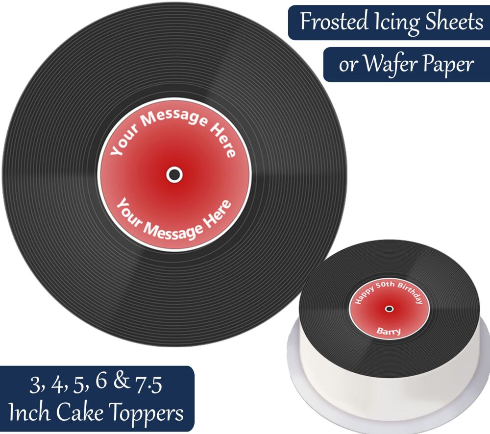 Vinyl Record Personalised Cake Topper