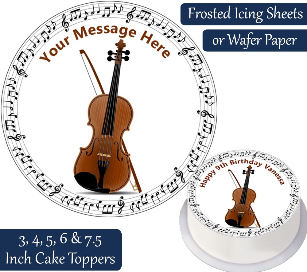 Violin Personalised Cake Topper