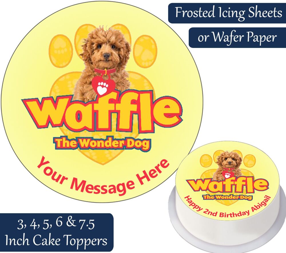 Waffle The Wonder Dog Personalised Cake Topper