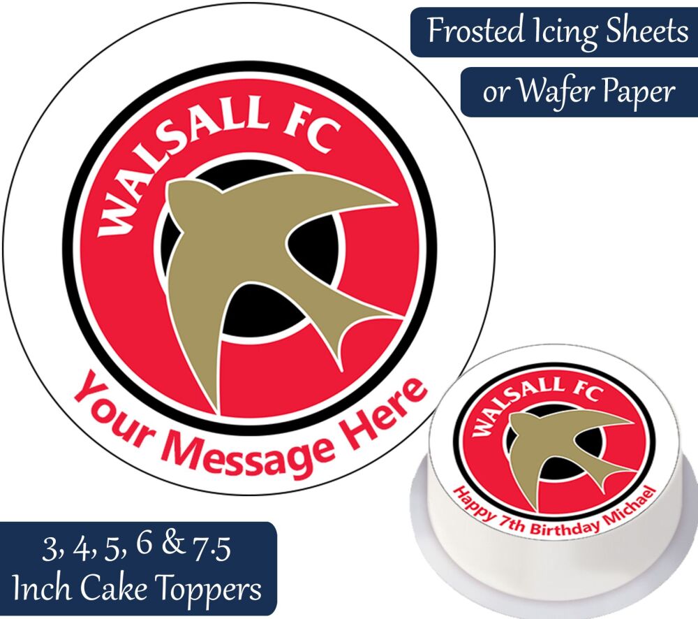 Walsall Football Personalised Cake Topper