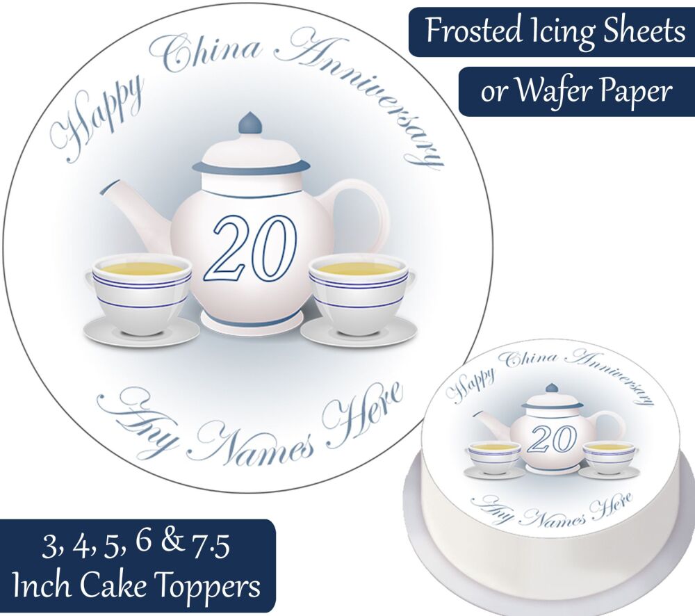 Wedding Anniversary - China - Personalised Cake Topper