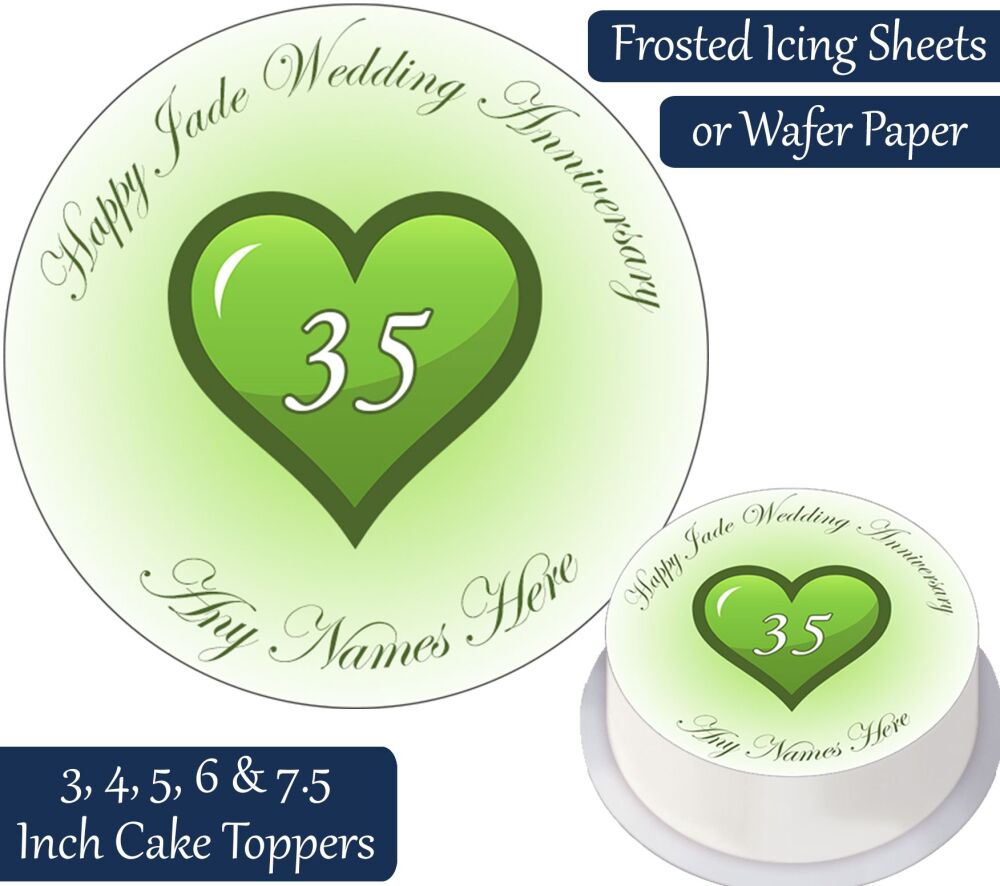 Wedding Anniversary - Jade - Personalised Cake Topper